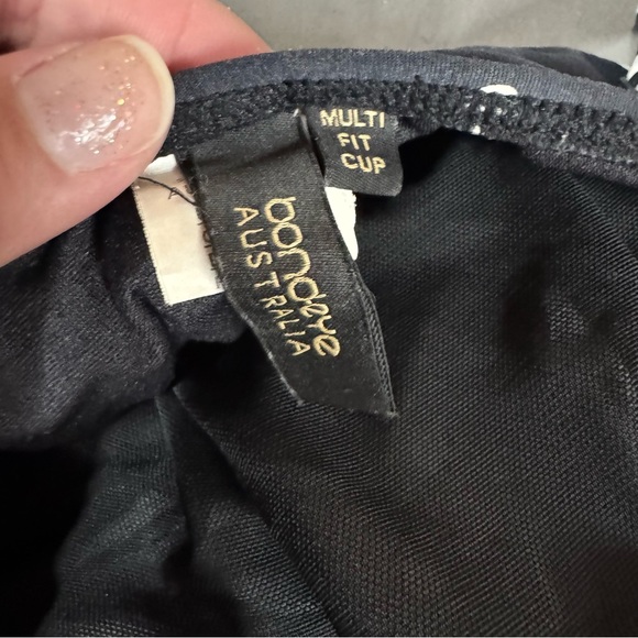 Bond-Eye Australia Front Twist One Piece Swimsuit in Navy Blue Polka Dot size 6 - Picture 3 of 5